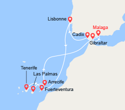 itinéraire croisière Canaries Madère - Canaries Madère : Espagne, Portugal, Iles Canaries, Gibraltar 