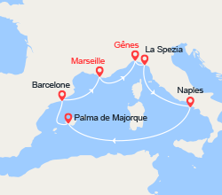 itinéraire croisière Iles Baléares : Italie, Espagne, Baléares 