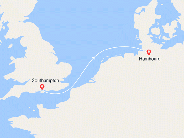itinéraire croisière Europe du Nord - Spitzberg : De Southampton à Hambourg 