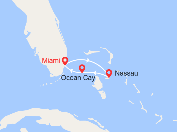 itinéraire croisière Caraïbes et Antilles - Cuba : Escapade aux Bahamas: Miami, Nassau, MSC Ocean Cay 