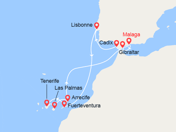 itinéraire croisière Canaries Madère - Canaries Madère : Espagne, Portugal, Iles Canaries, Gibraltar