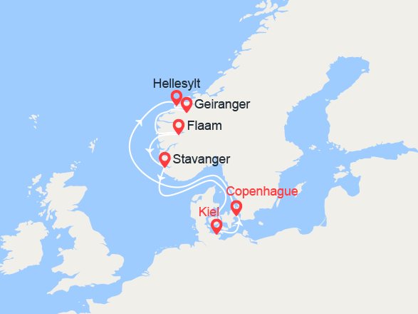 itinéraire croisière Fjords - Fjords : Fjords de Norvège 