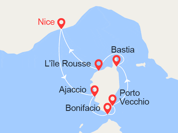 itinéraire croisière Méditerranée : Grand Tour de Corse au départ de Nice (NAO_PP)