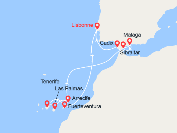 itinéraire croisière Canaries Madère - Canaries Madère : Iles Canaries, GIbraltar, Espagne