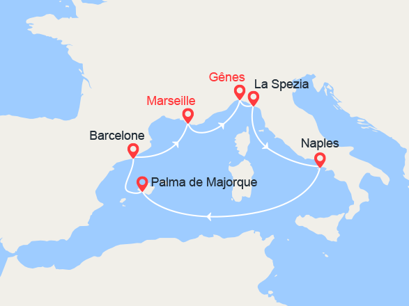 itinéraire croisière Iles Baléares : Italie, Espagne, Baléares 