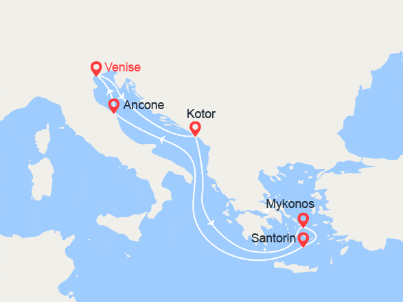 itinéraire croisière Iles grecques - Iles grecques : Monténégro, Iles grecques, Italie