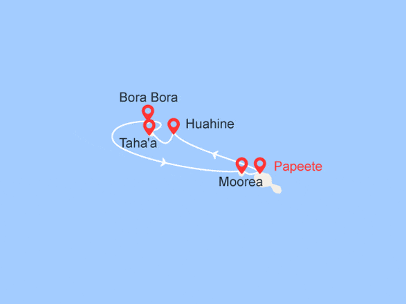 itinéraire croisière Tahiti Polynésie : Tahiti et les îles de la Société