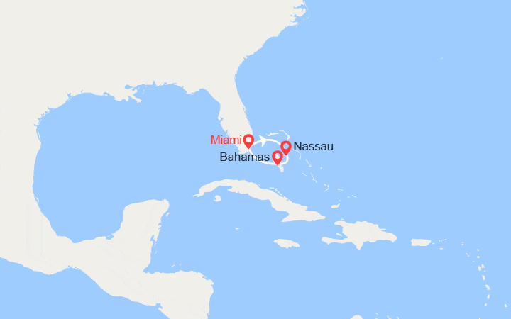 Carte itinéraire croisière Bahamas