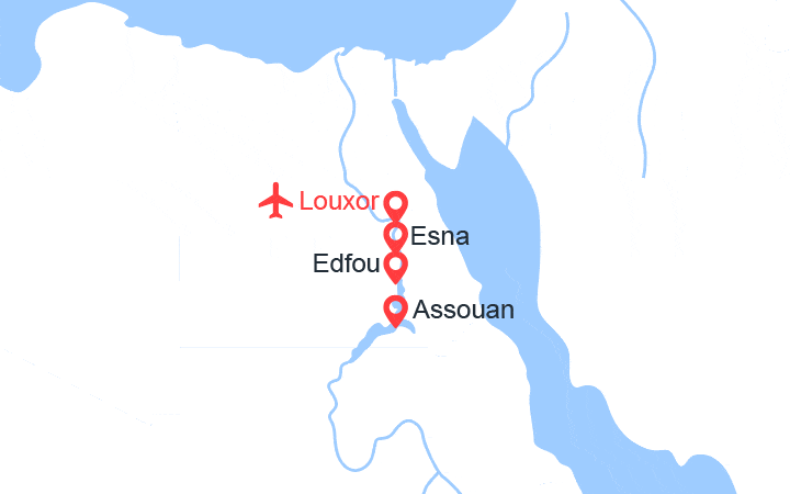 Carte itinéraire croisière Club Jumbo Trésors au pays des pharaons 5