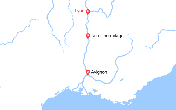 Carte itinéraire croisière Croisière des santons : les traditions de Noël de la vallée du Rhône (RMN_PP)