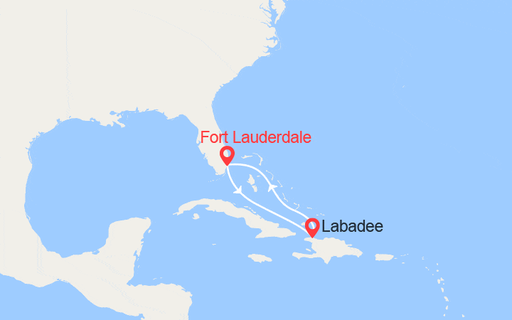 Carte itinéraire croisière Destination Bahamas