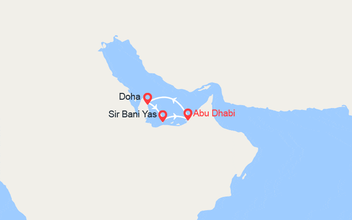 Carte itinéraire croisière Emblématique Golfe persique en 4 jours