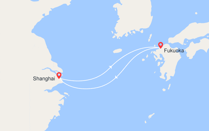 Carte itinéraire croisière Escapade à Fukuoka