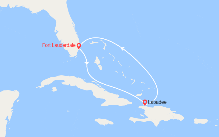 Carte itinéraire croisière Escapade à Haïti