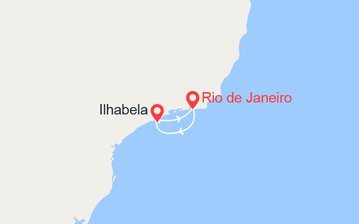 Carte itinéraire croisière Escapade au Brésil : Rio de Janeiro, Ilhabel
