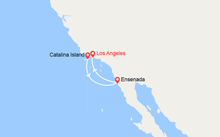 Carte itinéraire croisière Escapade au Mexique