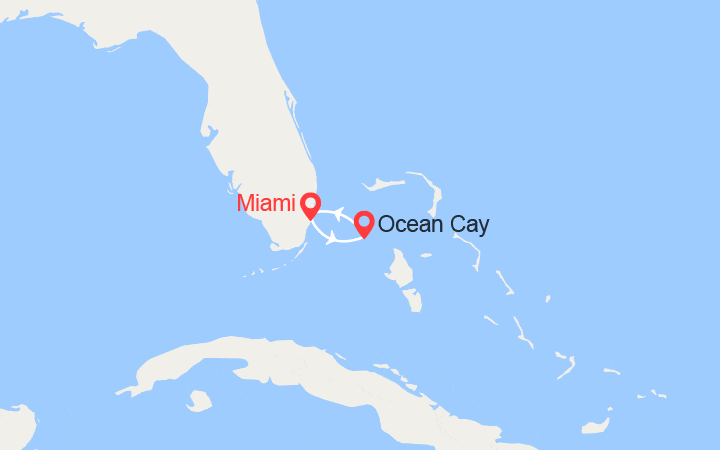Carte itinéraire croisière Escapade aux Bahamas : Ocean Cay