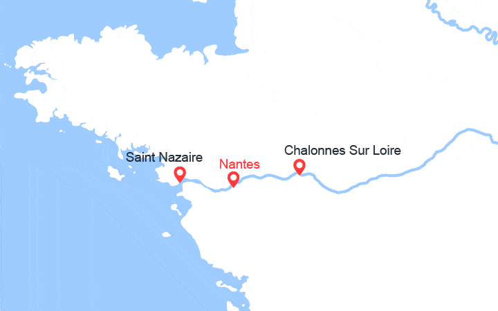 Carte itinéraire croisière Escapade sur la Loire, joyau de la Renaissance (NDN_PP2)