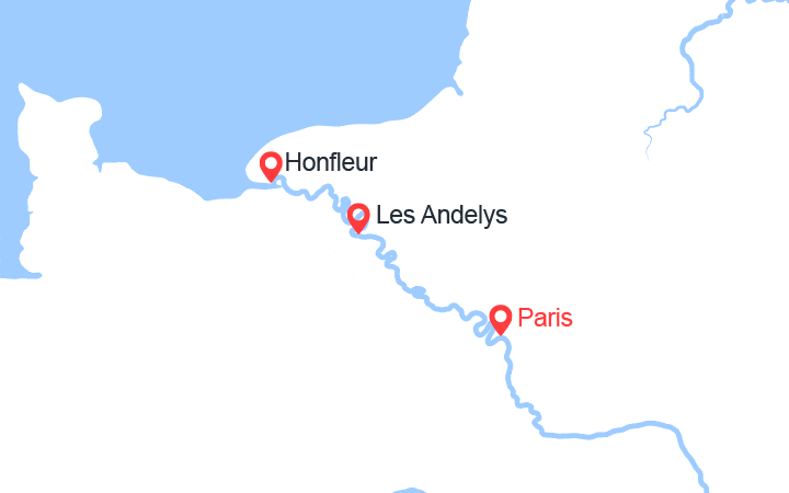 Carte itinéraire croisière Festival d'automne - Saveurs et impressionnisme sur la Seine (SEN_FESPP2)