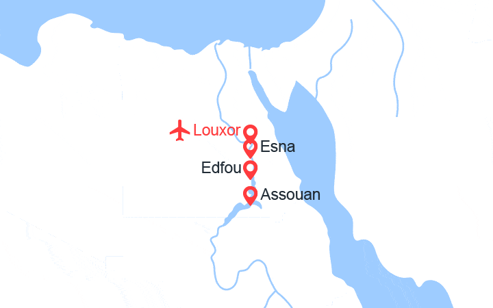 Carte itinéraire croisière Framissima Premium Légendes et splendeurs d'Egypte