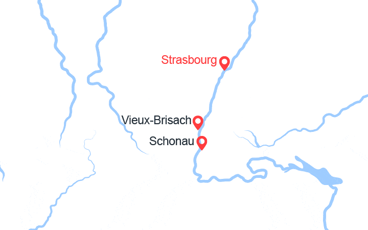 Carte itinéraire croisière Grande Croisière gastronomique sur le Rhin (GAS_PP)