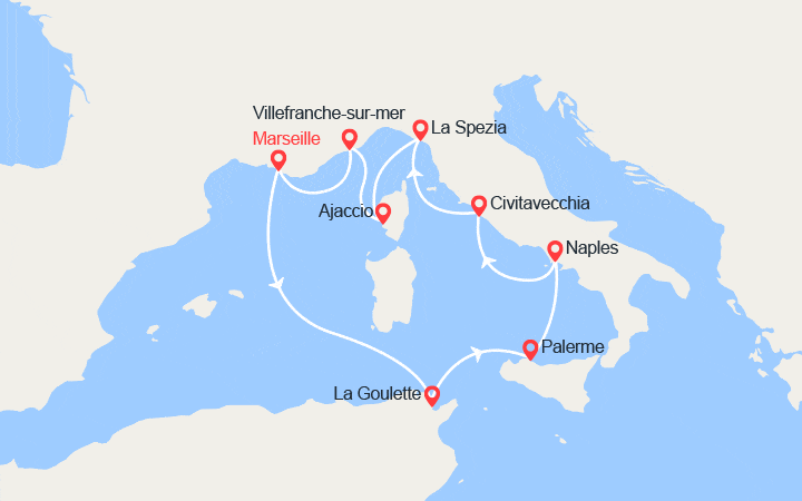 Carte itinéraire croisière Héritage des Empires