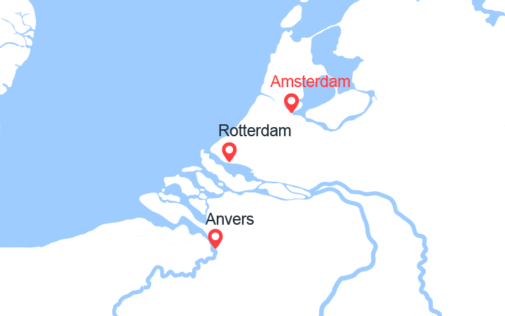 Carte itinéraire croisière La Hollande, pays des tulipes (AAV_PP)
