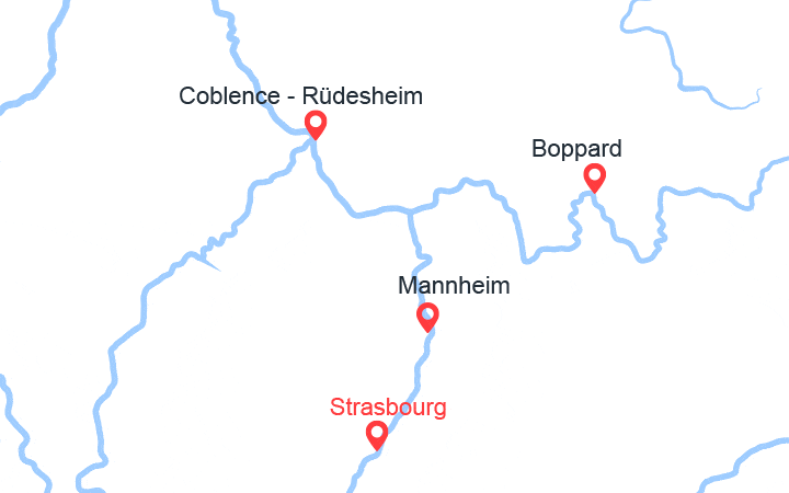 Carte itinéraire croisière Le Rhin en Flammes : Spectacle Féerique au fil de l'eau (CFL_PP)