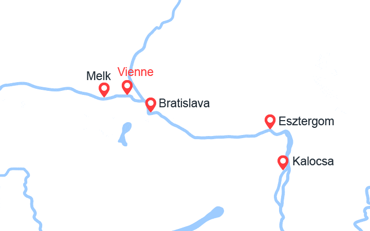 Carte itinéraire croisière Les perles de l'Empire austro-hongrois (WBB_PP)