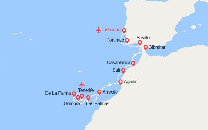 Carte itinéraire croisière Les Perles de la Baltique