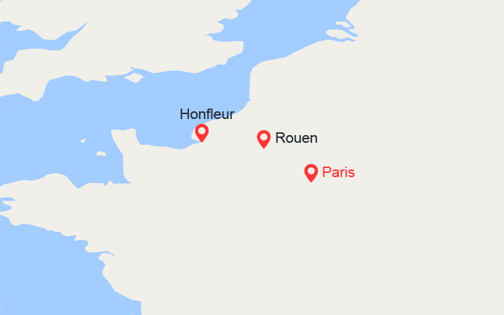 Carte itinéraire croisière Les plus belles escales de la vallée de la Seine (SIP_PP)