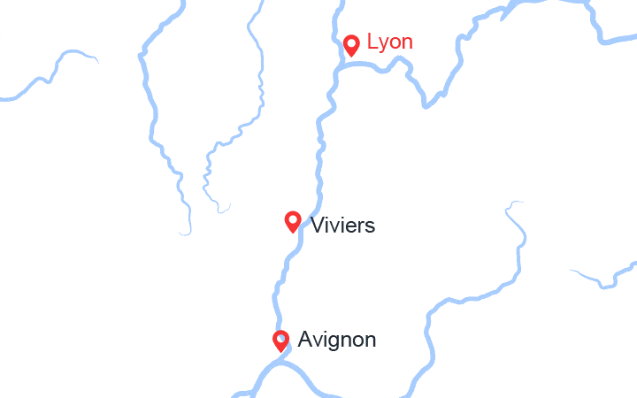 Carte itinéraire croisière Noël Provençal et la vallée du Rhône (LVA_PP)