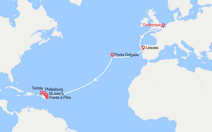 Carte itinéraire croisière Odyssée Tropicale