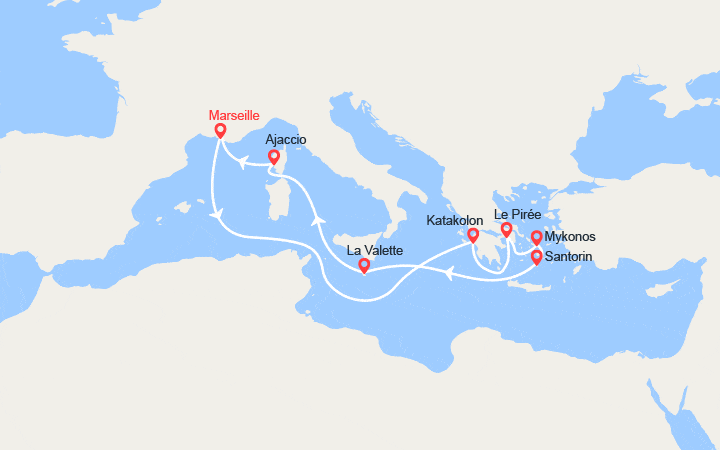 Carte itinéraire croisière Secrets Helléniques