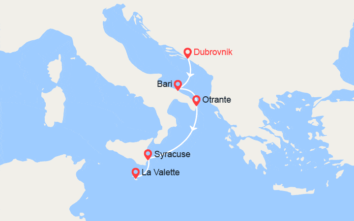 Carte itinéraire croisière Splendeurs méditerranéennes (DLV_PP)