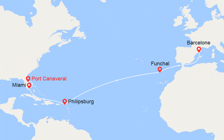 Carte de l'itinéraire